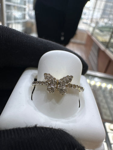 Butterfly diamond ring