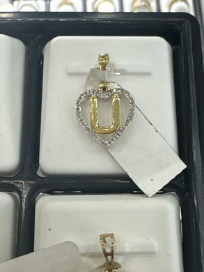 Diamond letter u pendant