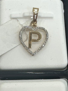 Diamond letter p pendant