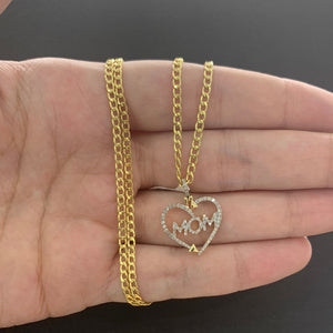 Chain & Diamond Mom Pendant Set