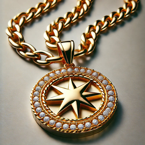 18kt Gold “Unity Chain” – Cuban Link with Sankofa Medallion & Diamond