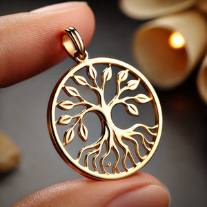 🌿 Elegant 18kt Gold Tree of Life Pendant 🌿