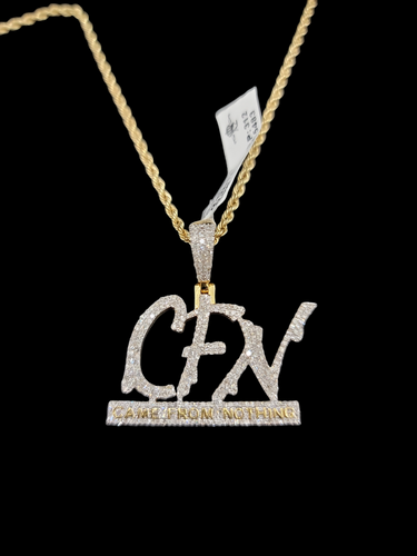 Chain and Diamond CFN Pendant Set